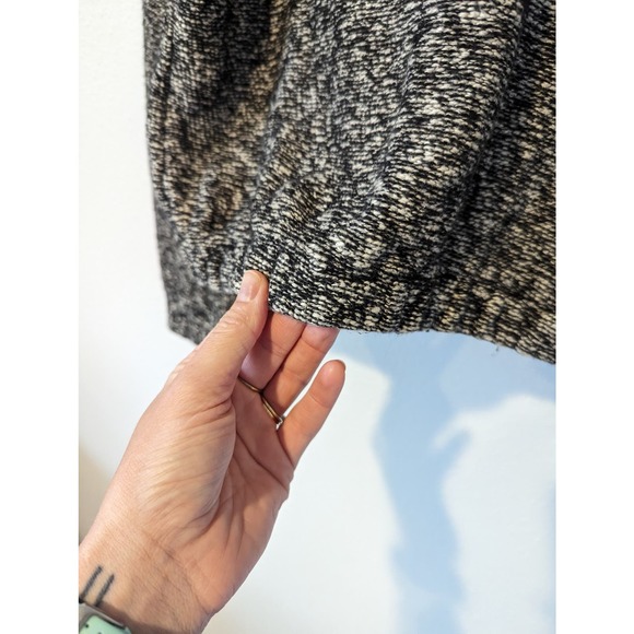 WHIT Chunky Knit Cropped Sweater Cinched Waist Tweed Black and White Monochrome - Picture 4 of 7